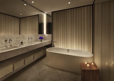 The bathrooms are spacious and have a sizeable bathtub in spacious surrounds. The Bodrum Edition