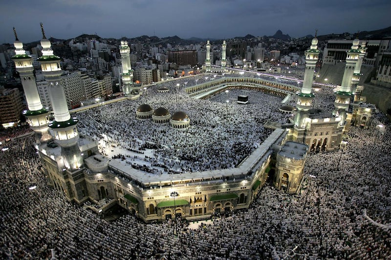 The Grand Mosque of Makkah pictured on January 17, 2005. A second major expansion of Makkah is complete following the addition of 18 gates, three domes and about 500 marble columns. Getty