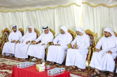 Sheikh Saud bin Saqr Al Qasimi, Ruler of Ras Al Khaimah, and Sheikh Saqr bin Saud offer their condolences to the Al Awadhi family on the death of Abdullah and Zayed, twin boys who drowned in their neighbours swimming pool on Friday. Wam