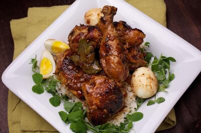 WASHINGTON, DC- APRIL 15, 2015: Chicken Adobo photographed in Washington, DC (Photo by Deb Lindsey For The Washington Post via Getty Images). *** Local Caption ***  al03se-pinoy-adobo.jpg