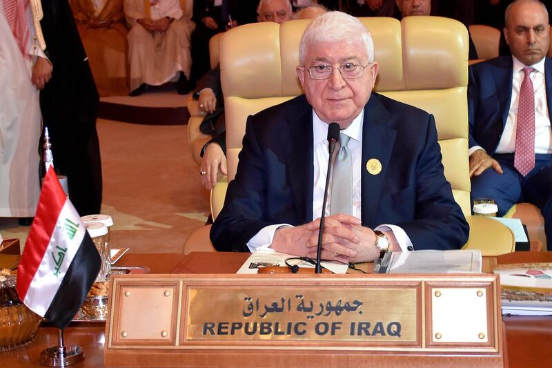 Iraqi President Fuad Masum attends the 29th Arab Summit, in Dhahran, Saudi Arabia, 15 April 2018. EPA