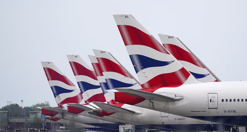 The door of a British Airways Boeing 777 was ripped off following an incident in Cape Town. PA