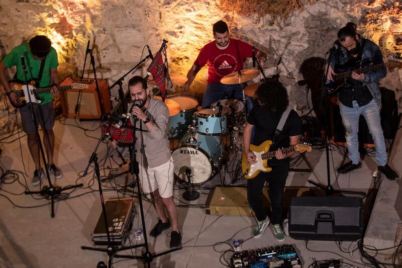 Members of Octave Band perform during Amman Jazz Festival in Jordan. EPA