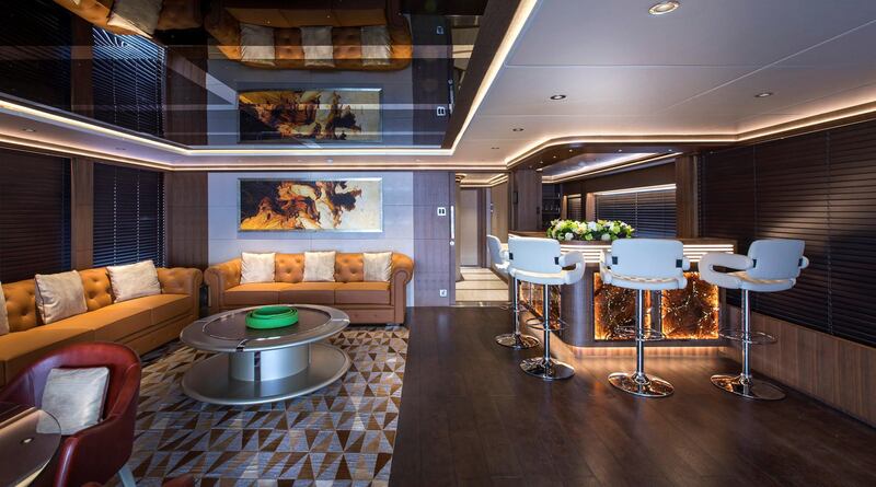 Majesty 140 - Interior - Cigar Lounge. Courtesy: Seven Media