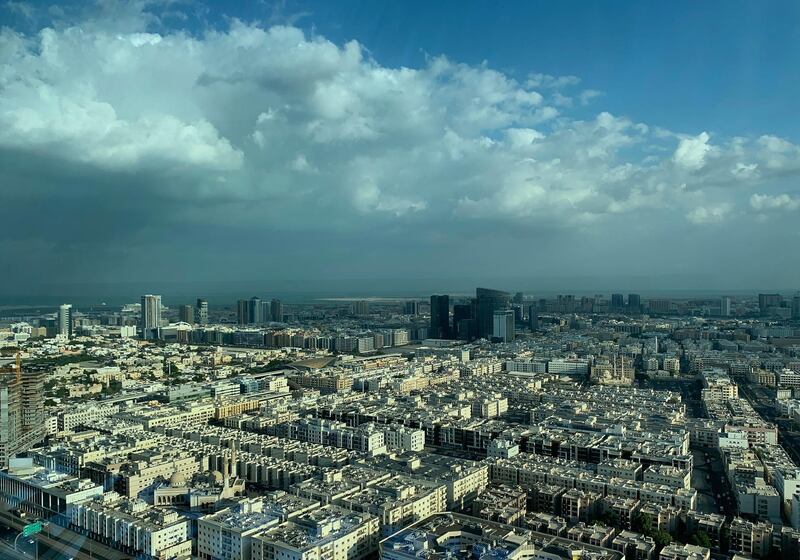 DUBAI , UNITED ARAB EMIRATES , November 24 – 2020 :- Cloudy weather over the Al Karama area in Dubai. ( Pawan Singh / The National ) For News/Standalone/Instagram/Big Picture