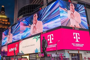 Mohamed Ramadan's image was projected in New York's Times Square. Instagram / Mohamed Ramadan