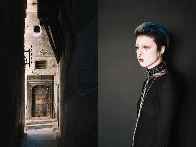 M'hammed Kilito's subjects are not typical. Randa walks around her conservative hometown of Tetouan in striking Gothic outfits, makeup and a spiked leather choker. 