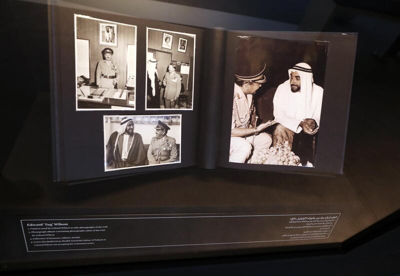 Dubai, United Arab Emirates - Reporter: Alexandra Chaves. Arts and Life. Photographs in Dialogue at the Etihad Museum documents the diplomatic relationship between the UK and the UAE, from the 1960s and 70s to the foundation of the country in 1971. A photograph album containing photographs of the UAE taken by Colonel Edward Wilson. Monday, August 24th, 2020. Dubai. Chris Whiteoak / The National