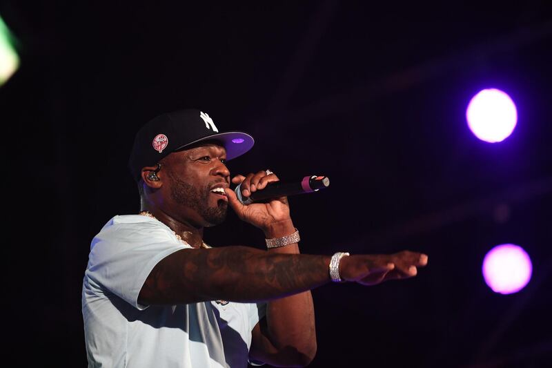 US rapper 50 Cent was also a last minute addition to the bill at Jeddah World Fest. / AFP / AMER HILABI