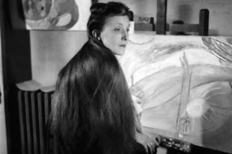 In this photo provided by the Louise Bourgeois Archive, Louise Bourgeois is seen in her studio circa 1946. Bourgeois, whose sculptures exploring women's deepest feelings on birth, sexuality and death were highly influential on younger artists, died Monday, May 31, 2010, her studio's managing director said. She was 98. (AP Photo/Courtesy of Louise Bourgeois Archive) NO SALES