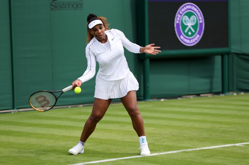 United States' Serena Williams during training session ahead of Wimbledon. Getty