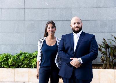 ABU DHABI, UNITED ARAB EMIRATES. 27 NOVEMBER 2019. 
COO Laila Akel, and CEO Hussein Nasser-Eddin
of Red Crow Intelligence, a Palestinian startup which provides precise targeted tactical intelligence in real-time to mitigate security risks by utilizing open source technology to collect, verify and analyse data in time-critical situations in the Arab region. 

(Photo: Reem Mohammed/The National)

Reporter:
Section: