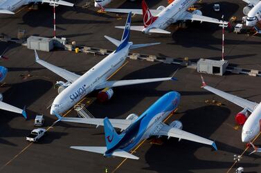Boeing 737 Max aircraft are parked at a Boeing facility in Seattle, Washington. Reuters. 