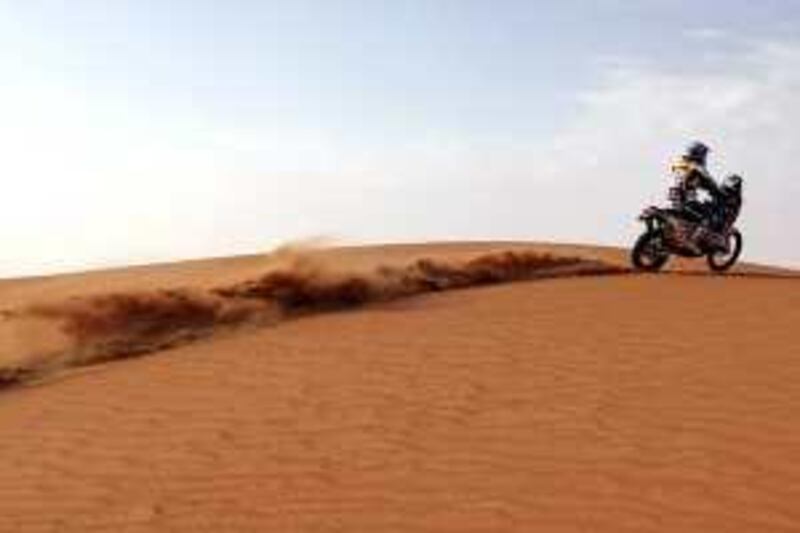 ABU DHABI, UAE, April 1, 2010: Marc Coma rides during the Abu Dhabi Desert Challenge. Photo by Bob McCaffrey