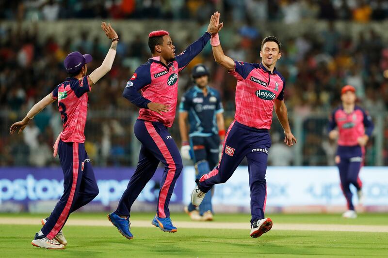 Trent Boult of Rajasthan Royals took the wicket of Wriddhiman  Saha. Sportzpics for IPL