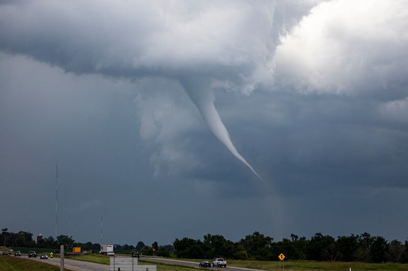 A tornado near Cedar Rapids, with more severe weather forecast in parts of western Iowa and eastern Nebraska. AP