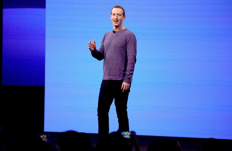 FILE - In this April 30, 2019, file photo, Facebook CEO Mark Zuckerberg makes the keynote speech at F8, Facebook's developer conference in San Jose, Calif. A Wall Street Journal report says that the FTC has voted this week to approve a fine of about $5 billion for Facebook over privacy violations. The report Friday, July 12, 2019, cites an unnamed person familiar with the matter. (AP Photo/Tony Avelar, File)