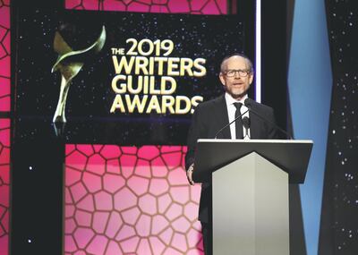 BEVERLY HILLS, CA - FEBRUARY 17:  Ron Howard speaks onstage during the 2019 Writers Guild Awards L.A. Ceremony at The Beverly Hilton Hotel on February 17, 2019 in Beverly Hills, California.  (Photo by Rich Fury/Getty Images for WGAw)
