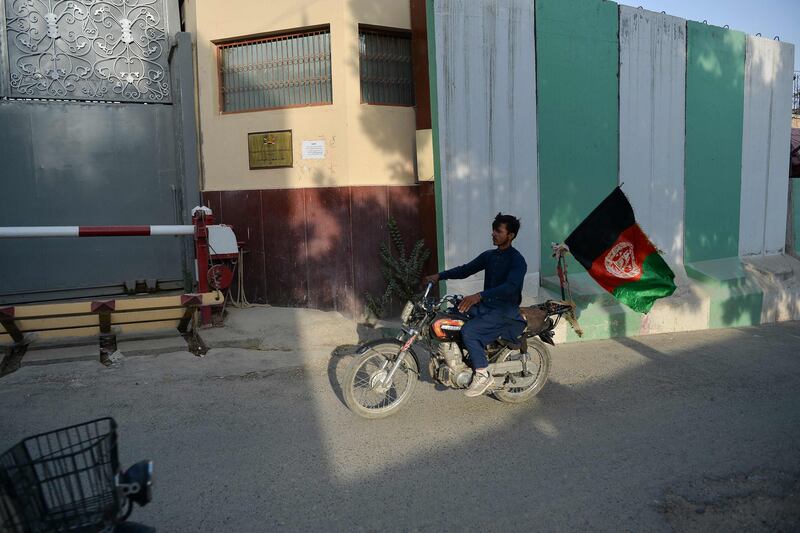 A motorcyclist in Kabul. AFP