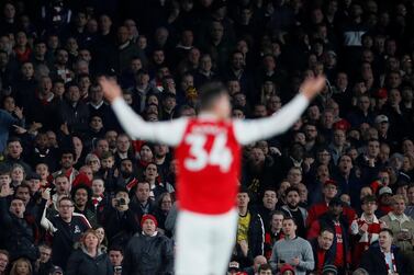 Granit Xhaka is substituted against Crystal Palace, and reacts angrily to jeers from the Arsenal fans. Reuters