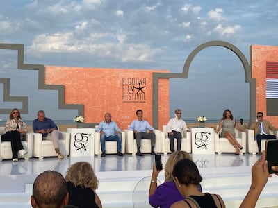 The Wednesday afternoon press conference featured Amr Mansi, festival co-founder; actress Youssra; El Gouna founder Samih Sawiris; Orascom Development Holding chief executive Omar El Hamamsy; festival director Intishal Al Timimi; Bushra Rozza, co-founder and COO; artistic director Amir Ramses; executive director Amal El Masri. Nada El Sawy / The National