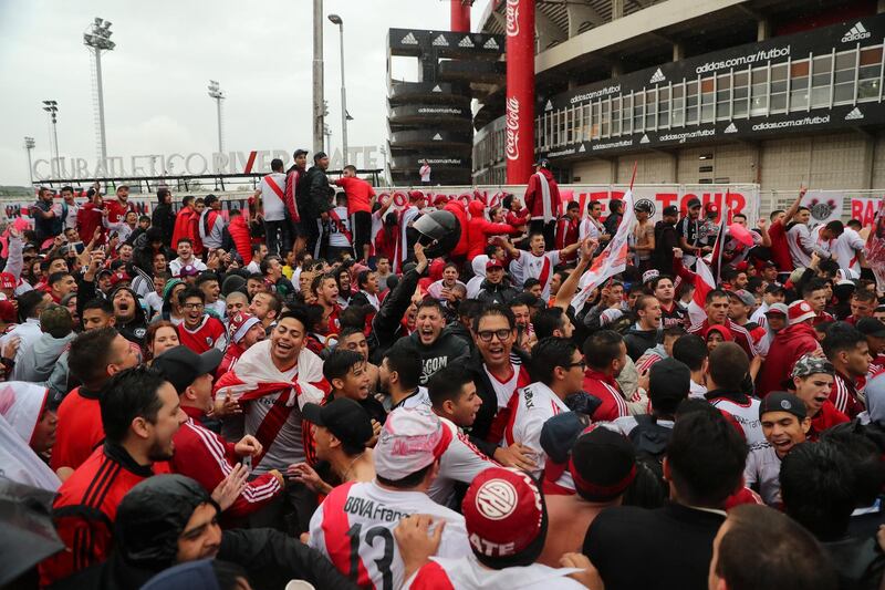 River Plate fans outside the stadium. Reuters