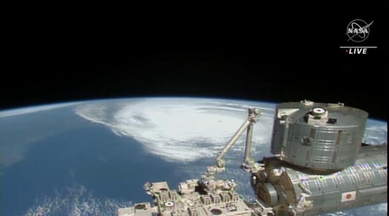 Cameras on the International Space Station captured Hurricane Ian, as it struck south-west Florida.