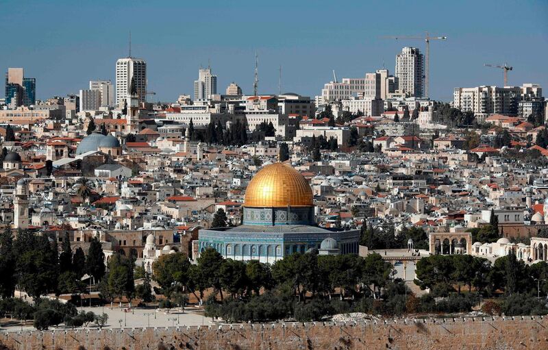 View of Jerusalem, on December 1, 2017. 
US President Donald Trump may recognize Jerusalem as the capital of Israel. The international community says Jerusalem's status must be negotiated between Israelis and Palestinians. Israel occupied east Jerusalem in the 1967 Six-Day War and later annexed it in a move never recognised by the international community.
 / AFP PHOTO / THOMAS COEX