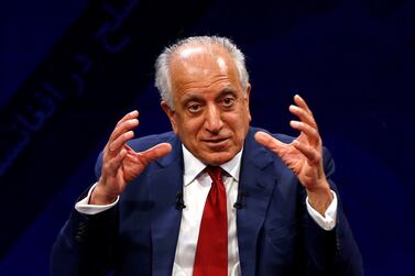 US envoy for peace in Afghanistan Zalmay Khalilzad speaks during a debate at Tolo TV channel in Kabul, Afghanistan April 28, 2019. Reuters