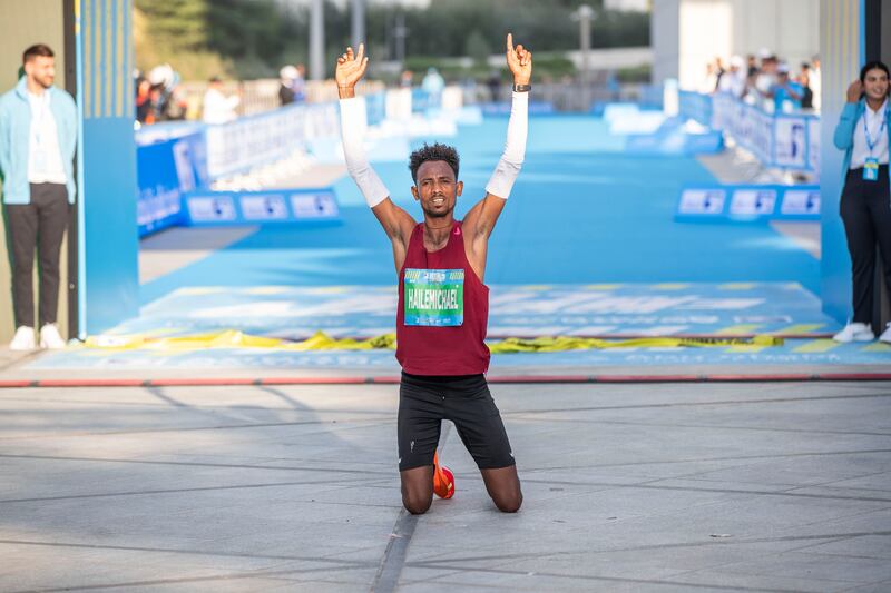 Amare Hailemichael Samson ended Kenya's dominance in the men's section of Abu Dhabi Marathon