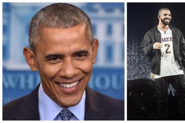 Former US President Barack Obama said Drake gets his 'stamp of approval' to play him in a future biopic. AFP, Getty Images