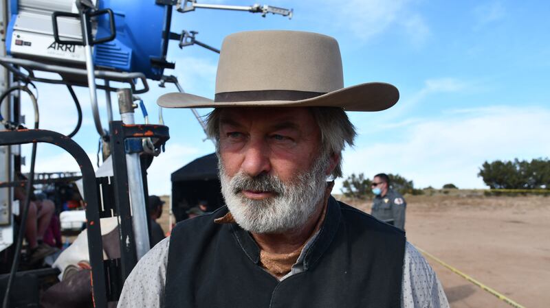 US actor Alec Baldwin photographed on the set of the film Rust in New Mexico in 2022.  AFP