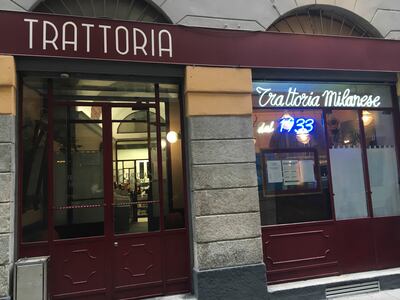 The menu at Trattoria Milanese dal 1933 has barely changed in 90 years. Photo: John Brunton