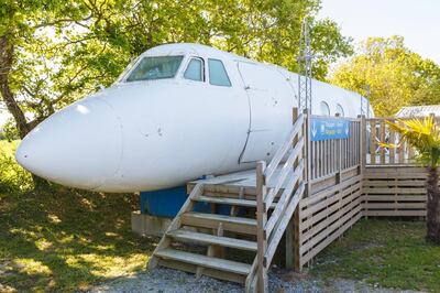 In Saint-Michel-Chef-Chef, a coastal town outside Nantes in France, travellers can opt to bed down in this Grumman jet. Courtesy Airbnb