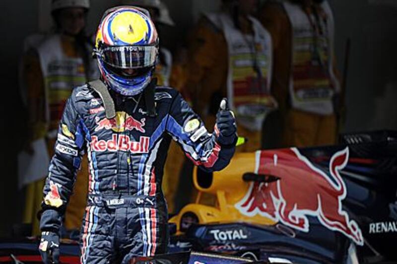 Mark Webber takes the plaudits after qualifying yesterday.