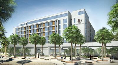 DoubleTree by Hilton – Yas Island Residences will open in 2021, within walking distance of Yas Waterworld and Warner Bros World Abu Dhabi. Courtesy Hilton