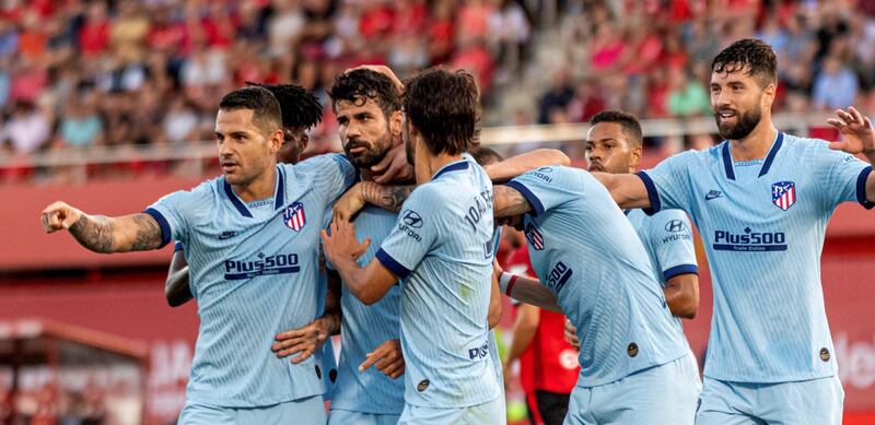 Atletico Madrid's Diego Costa scores their first goal against Mallorca. EPA