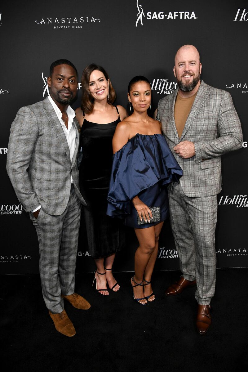 Sterling K. Brown, Mandy Moore, Susan Kelechi Watson and Chris Sullivan attend the The Hollywood Reporter's Class of 2019 Emmy Nominees event at AVRA in Beverly Hills, California, on September 20, 2019. AP