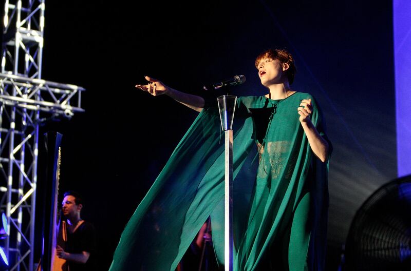 Dubai, United Arab Emirates - May 10, 2013.  Florence and The Machine performs at the Sandance musical event.  ( Jeffrey E Biteng / The National )