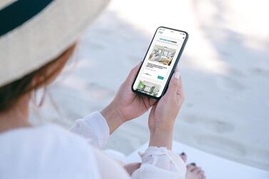 A user browses the Ease by Emaar app offering holiday home rentals. Courtesy Emaar
