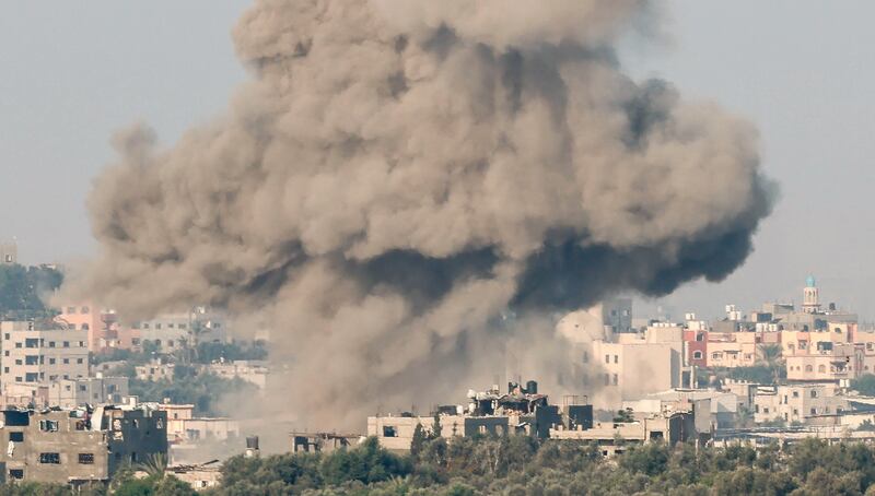 Smoke rises from the northern part of the Gaza Strip after a barrage of Israeli air strikes. EPA
