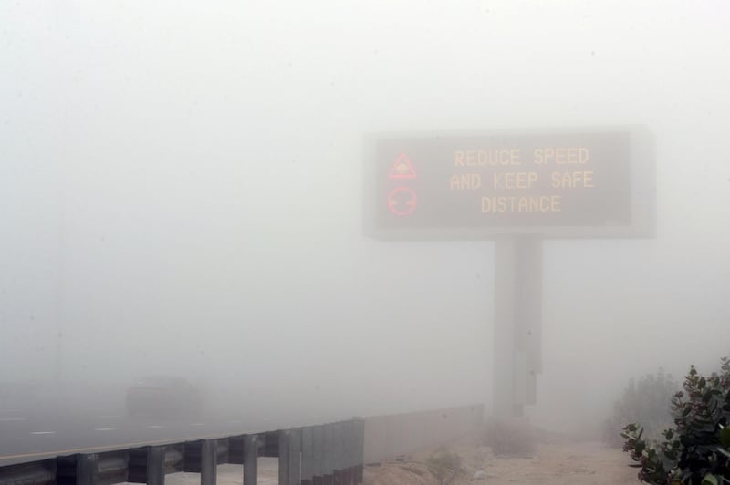 Dubai, United Arab Emirates - Reporter: N/A. News. Weather. Heavy fog for motorists in Dubai. Tuesday, February 16th, 2021. Dubai. Chris Whiteoak / The National