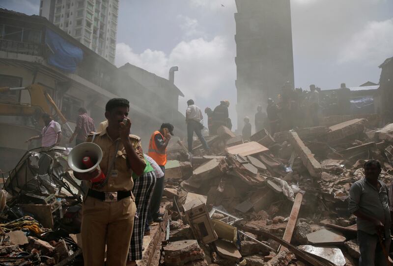 Building collapses are common in Mumbai, especially during the monsoon season Rafiq Maqbool / AP Photo