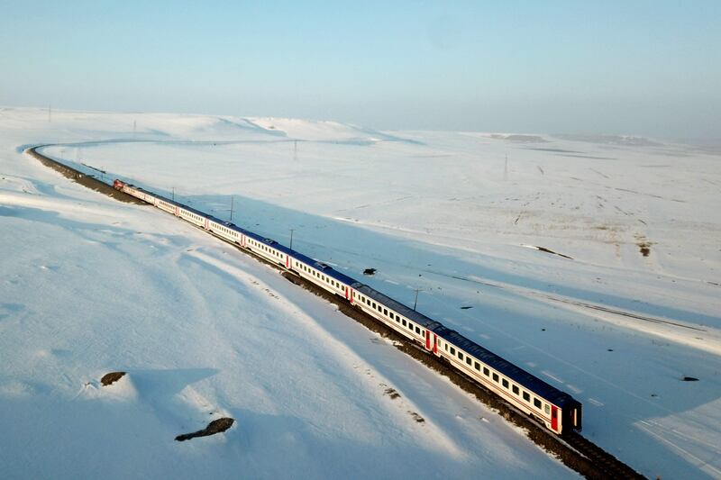 Railway luxury, typified by flower arrangements, white tablecloths and enticing refreshments, await passengers on the Eastern Express for its epic journey across Turkey's snow-capped Euphrates plateaus. All photos: AFP