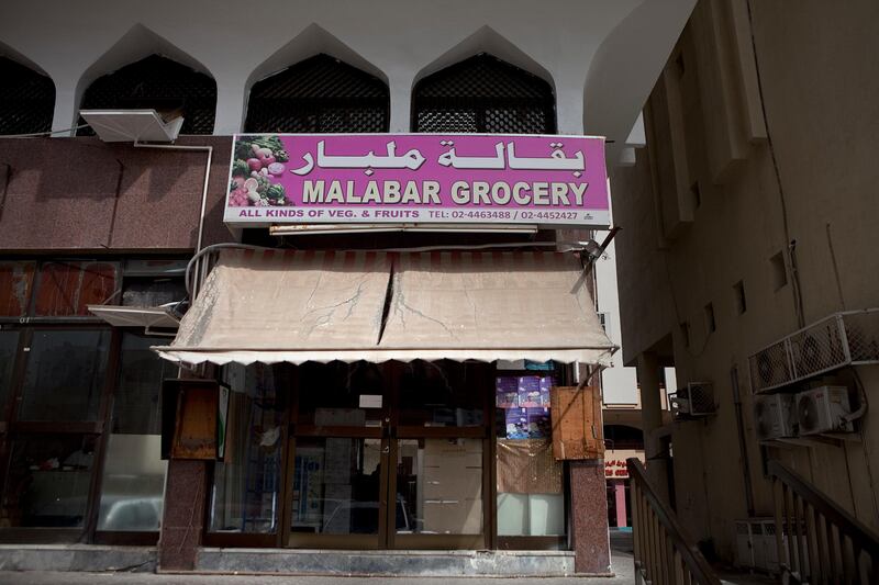Abu Dhabi, United Arab Emirates, January 10, 2013: 
Malabar Grocery, a recently closed convenience store on Thursday, Jan. 10, 2013, in the city block between Airport and Muroor, and Delma and Mohamed Bin Khalifa streets in Abu Dhabi. 
Silvia Razgova/The National

