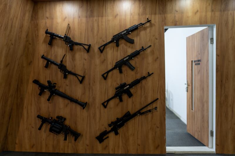Firearms on display at EDEX 2021. Mahmoud Nasr / The National