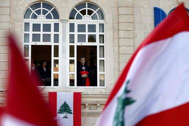 Bechara Boutros Al Rai speaks during a rally at the Maronite Church's seat in Bkirki, Beirut, last month. AP Photo