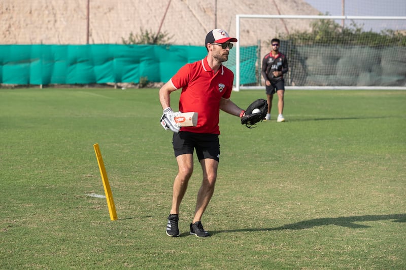 Desert Vipers coach James Foster leads a training session in Dubai.

