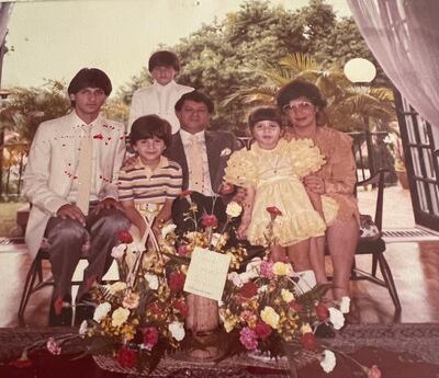 Rachael and her brothers at their parent's wedding anniversary in 1984. Photo: Rachael Sacerdoti