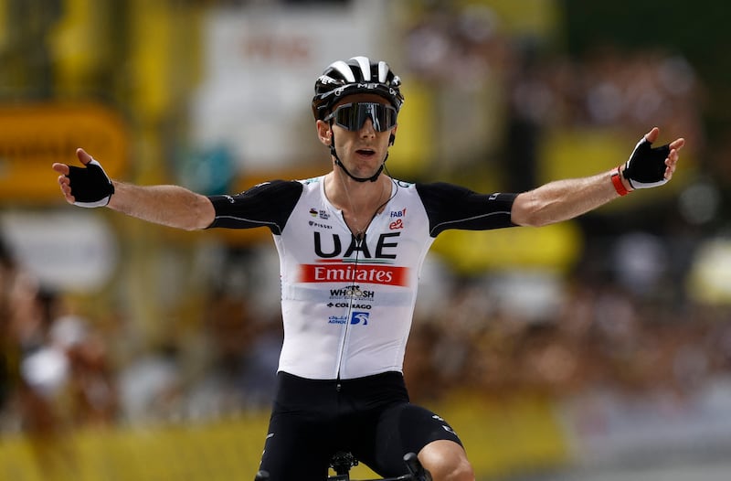 UAE Team Emirates rider Adam Yates wins stage 1 of the Tour de France. Reuters